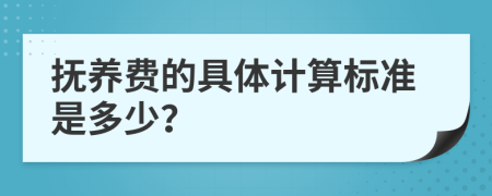 抚养费的具体计算标准是多少？