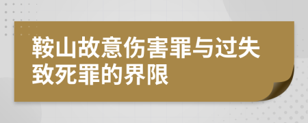 鞍山故意伤害罪与过失致死罪的界限