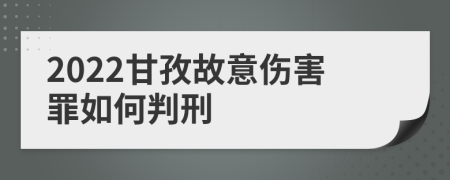 2022甘孜故意伤害罪如何判刑