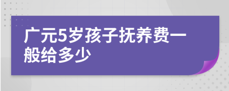 广元5岁孩子抚养费一般给多少