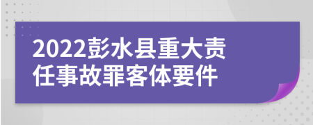 2022彭水县重大责任事故罪客体要件