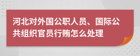 河北对外国公职人员、国际公共组织官员行贿怎么处理