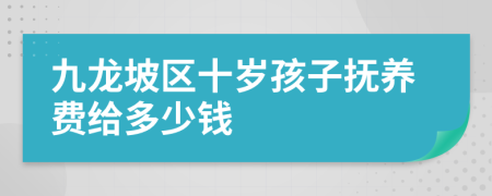 九龙坡区十岁孩子抚养费给多少钱