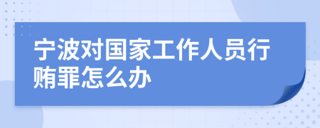 宁波对国家工作人员行贿罪怎么办