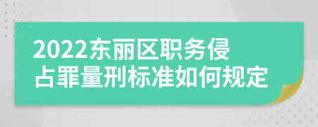 2022东丽区职务侵占罪量刑标准如何规定