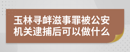 玉林寻衅滋事罪被公安机关逮捕后可以做什么