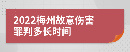 2022梅州故意伤害罪判多长时间