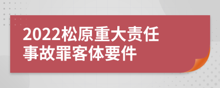 2022松原重大责任事故罪客体要件