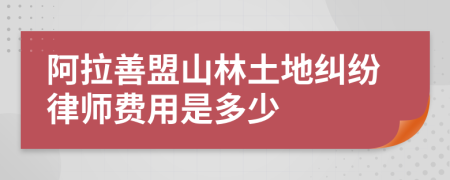 阿拉善盟山林土地纠纷律师费用是多少