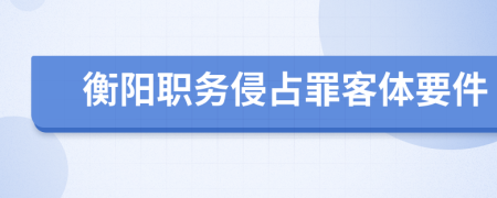 衡阳职务侵占罪客体要件