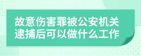 故意伤害罪被公安机关逮捕后可以做什么工作