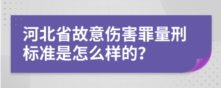 河北省故意伤害罪量刑标准是怎么样的？