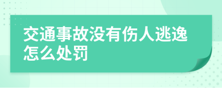 交通事故没有伤人逃逸怎么处罚