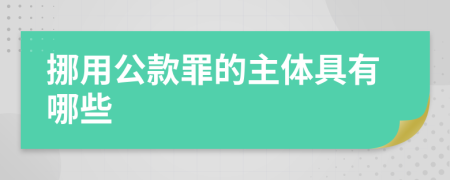 挪用公款罪的主体具有哪些