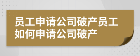 员工申请公司破产员工如何申请公司破产