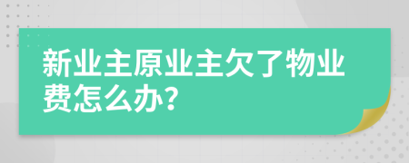 新业主原业主欠了物业费怎么办？