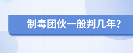 制毒团伙一般判几年？