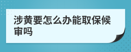 涉黄要怎么办能取保候审吗