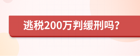 逃税200万判缓刑吗？