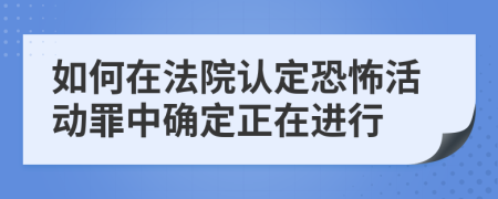 如何在法院认定恐怖活动罪中确定正在进行