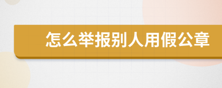 怎么举报别人用假公章