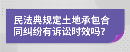 民法典规定土地承包合同纠纷有诉讼时效吗？