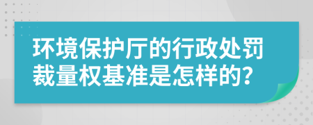 环境保护厅的行政处罚裁量权基准是怎样的？