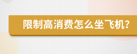 限制高消费怎么坐飞机？