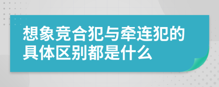 想象竞合犯与牵连犯的具体区别都是什么