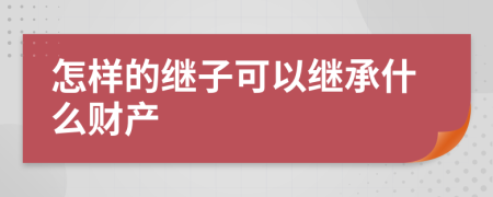 怎样的继子可以继承什么财产