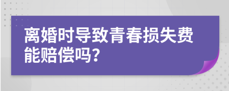 离婚时导致青春损失费能赔偿吗？