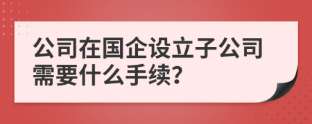 公司在国企设立子公司需要什么手续？