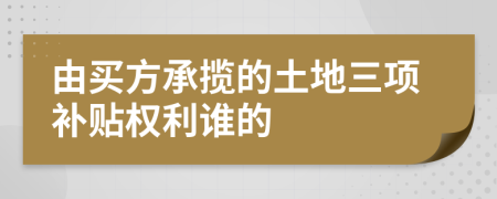 由买方承揽的土地三项补贴权利谁的