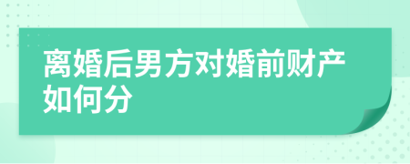 离婚后男方对婚前财产如何分