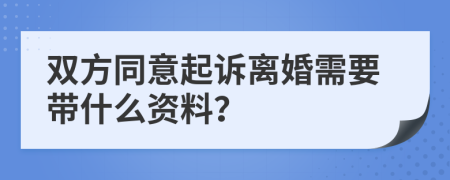 双方同意起诉离婚需要带什么资料？