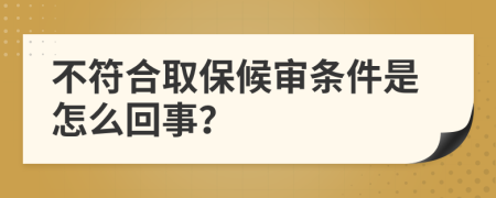 不符合取保候审条件是怎么回事？