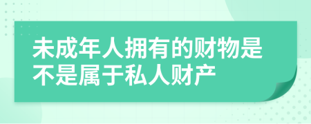 未成年人拥有的财物是不是属于私人财产