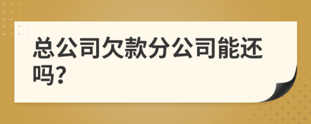 总公司欠款分公司能还吗？