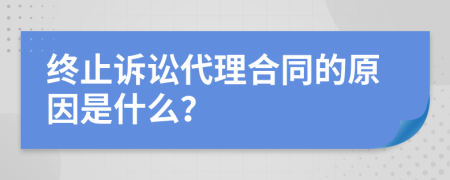 终止诉讼代理合同的原因是什么？