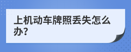 上机动车牌照丢失怎么办？