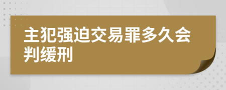 主犯强迫交易罪多久会判缓刑