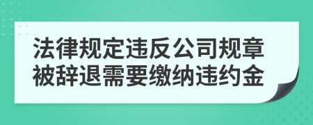 法律规定违反公司规章被辞退需要缴纳违约金