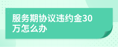 服务期协议违约金30万怎么办