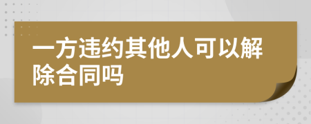 一方违约其他人可以解除合同吗