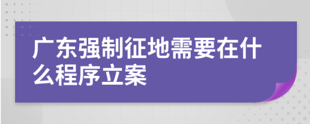 广东强制征地需要在什么程序立案