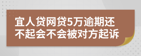 宜人贷网贷5万逾期还不起会不会被对方起诉