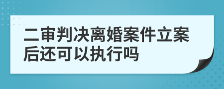 二审判决离婚案件立案后还可以执行吗