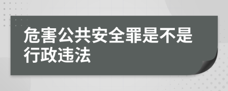 危害公共安全罪是不是行政违法