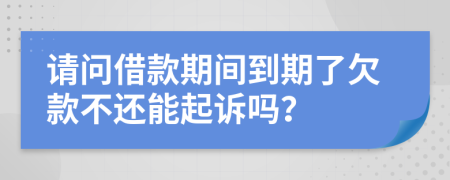 请问借款期间到期了欠款不还能起诉吗？