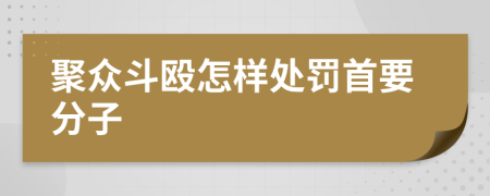 聚众斗殴怎样处罚首要分子